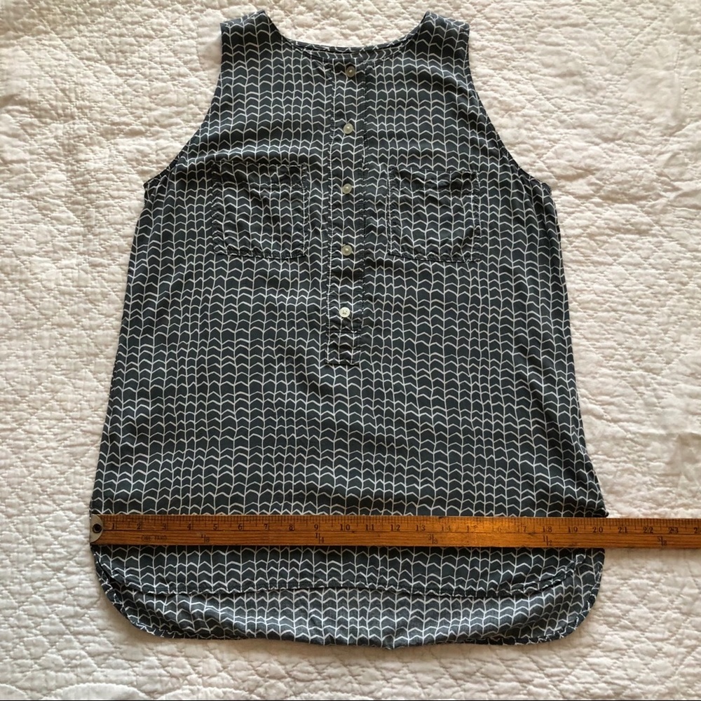 Loft S Chevron Pattern Grey Tank Button Pockets - image 5